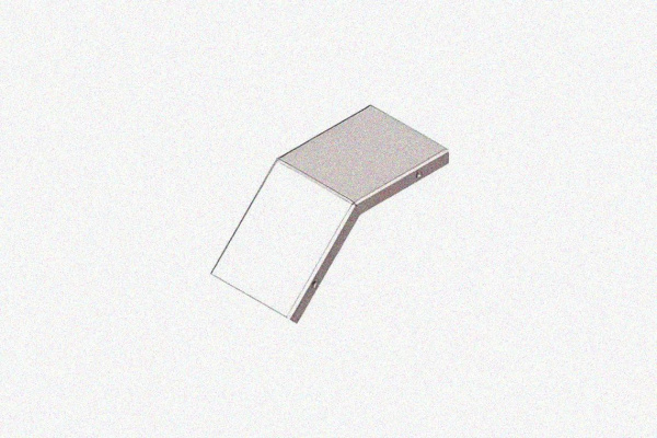 Крышка лотка замкового КЛСЗ 80х80-45 УТ1,5 для поворота трассы вниз на 45, оцинкованный лист, S0,8