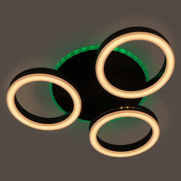 Светильник потолочный с/д GSMCL-Smart60 65w Centurion-2 черный RGB (1/5) (3кр) 3000-6500K 4235Лм 495*260*95мм с пультом (800360) (1/5) General