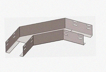 Лоток угловой перфорированный КГ 200х65-90 УТ1,5 поворот на 90, горячее цинкование S1,5