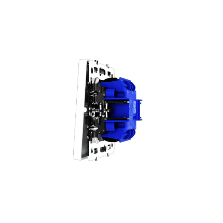 Проходной переключатель встраиваемый Voltum S70 двухклавишный 10А, (белый матовый)