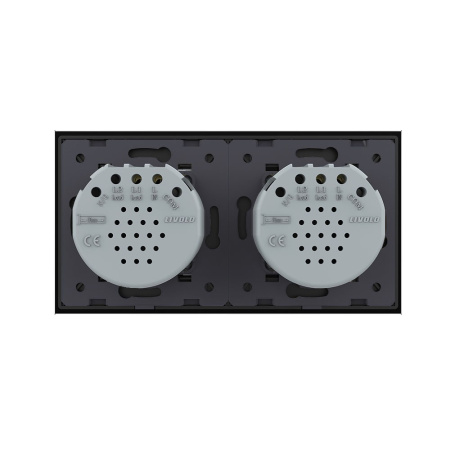 Сенсорный выключатель 2 клавиши (1-1), 2 поста Черный Livolo