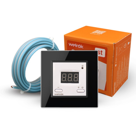 Терморегулятор Welrok ST для рамки LIVOLO с электронным управлением, датчик пола 3 м, цвет белый с черной рамкой