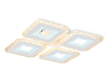 Светильник потолочный светодиодный с пультом FA4004/4 WH белый 100W 3000K+6400K/4200K/6400K+3000K 395*395*85 (ПДУ ИК) Ambrella Light