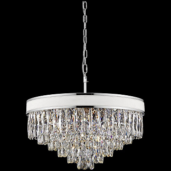 Люстра подвесная Белый, Хром/Прозрачный E14 15*40Вт WE136.15.103 WERTMARK