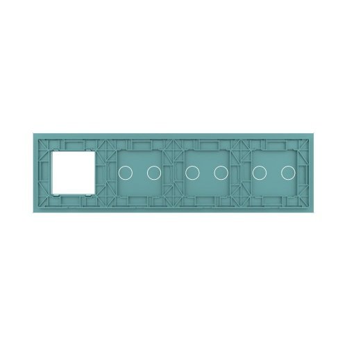 Панель для 3-х сенсорных выключателей и розетки, 6 клавиш (2+2+2), цвет зеленый, стекло Livolo фото 4