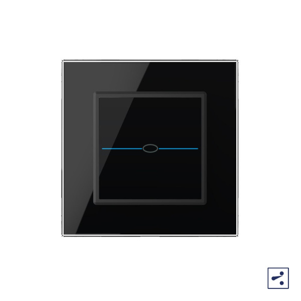 Сенсорный проходной выключатель Quadro 1 клавиша 1 пост Черный Livolo