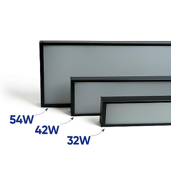 Светильник светодиодный 30W 2400Lm 6500K, рассеиватель матовый в стальном корпусе, черный 1200x35x70мм AL4030