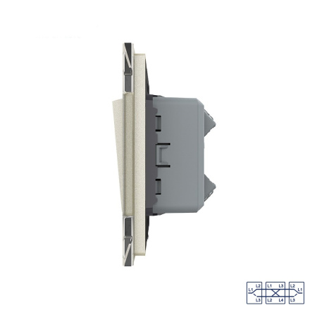 Одноклавишный перекрестный механический выключатель 1 пост, цвет жемчужный Livolo