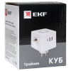 Удлинитель "Куб" 2 гнезда 2USB 2,4А+Type C + Ночник 1,3 метра 1мм2 EKF