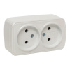 Минск Розетка 2-местная ОП 10А без заземления белая Basic EKF