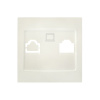 Валенсия Лицевая панель розетки RJ-45 1-местная жемчуг EKF