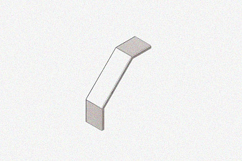 Крышка лотка замкового КЛСЗ 200х65-90 УТ1,5 для поворота трассы вниз на 90, оцинкованный лист S1,0