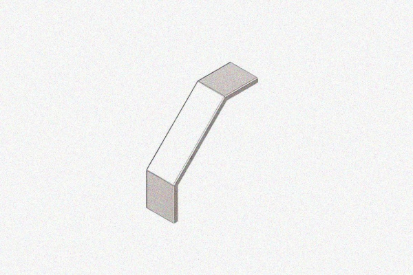 Крышка лотка замкового КЛСЗ 200х65-90 УТ1,5 для поворота трассы вниз на 90, оцинкованный лист S1,0