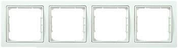Рамка 4-местная квадратная РУ-4-ББ BOLERO Q1 белый IEK