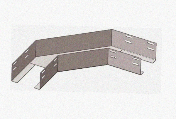 Лоток угловой перфорированный КГ 300х60-90 УХЛ1 поворот на 90, горячее цинкование, S1,5