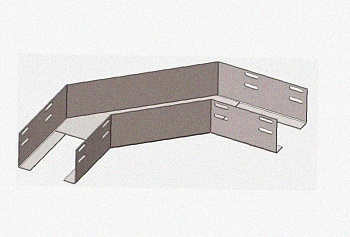 Лоток угловой замковый перфорированный КГЗ 500х50-90 УТ1,5 поворот на 90, горячее цинкование, S1,5