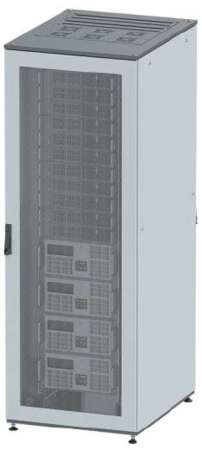 Напольный 19" IT-корпус ДКС серии CQE 47U 600х2200х600, двери перфорированная+перфорированная, панели для крыши, кабельный ввод,RAL7011/7035 DKC
