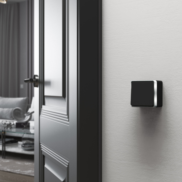 Выключатель одноклавишный (черный/хром) Gallant ОУ IP20 Werkel