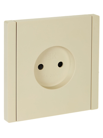 FORTE&PIANO Розетка 1-местная без заземления с защитными шторками винтовое крепление 10А FP417 ваниль IEK