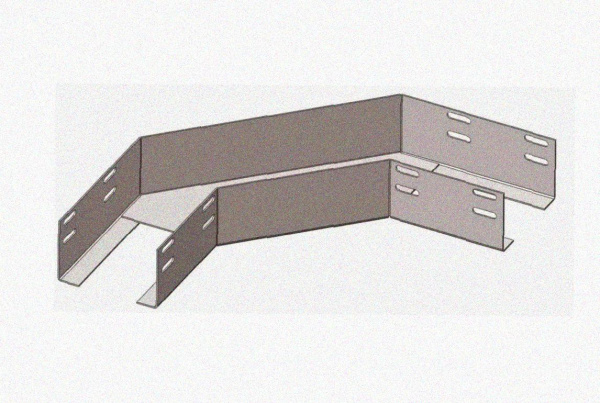 Лоток угловой замковый перфорированный КГЗ 400х110-90 УТ1,5 поворот на 90, горячее цинкование, S1,5