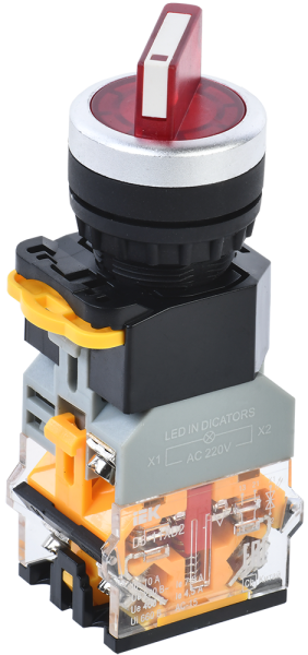 Переключатель D8-11XD2 на 2 положения 1з+1р с подсветкой красный IEK
