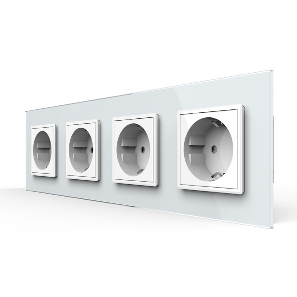 Розетка 4 модуля Белая Livolo Розетка 4 модуля Белая Livolo