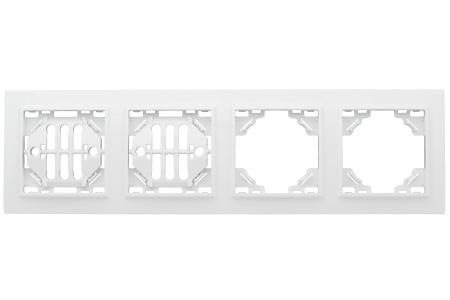 Минск Рамка 4-местная горизонтальная белая EKF