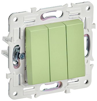 SKANDY Выключатель 3-клавишный 10А SK-V11G мятный IEK
