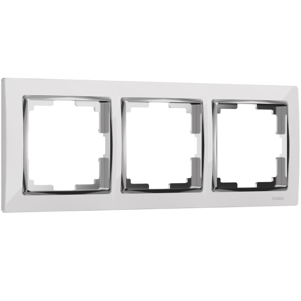 Snabb Рамка горизонт/вертик 3 пост . белый/хром IP20 Werkel