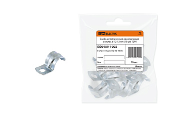 Скоба металлическая однолапковая с внутр. d 12-13 мм (10 шт) TDM Скоба металлическая однолапковая с внутр. d 12-13 мм (10 шт) TDM