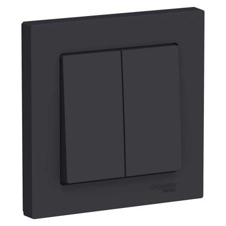 ATLASDESIGN Выключатель СУ 2 кл. в сборе 10А карбон IP20 Schneider Electric