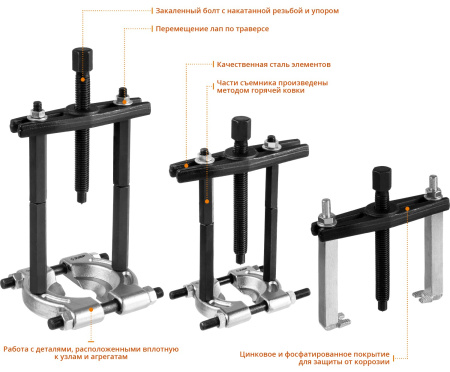 Набор съемников сепараторных, Профессионал 43307-H12, в кейсе ЗУБР