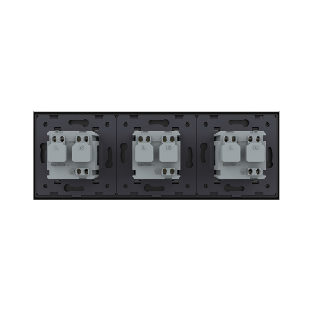 Розетка 3 модуля Черная Livolo