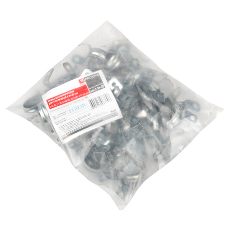 Скоба металлическая двухлапковая d31-32 мм (50 шт) PROxima EKF