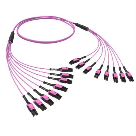 Оптическая разветвительная сборка 16 ОВ, 50/125 OM4, 8xLC-UPC Duplex Uniboot/8xLC-UPC Duplex Uniboot, тип полярности - прямая (Tx-->Rx), 3 м DKC