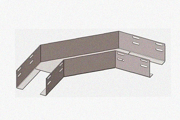 Лоток угловой замковый перфорированный КГЗ 600х100-90 УТ1,5 поворот на 90, горячее цинкование S1,5
