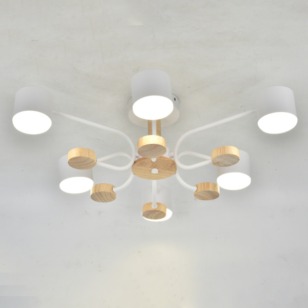 Люстра под лампу GCHL-6GX53-M Белая+Дерево Альберо General Люстра под лампу GCHL-6GX53-M Белая+Дерево Альберо General