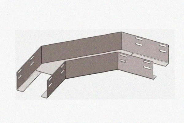 Лоток угловой замковый перфорированный КГЗ 600х100-90 УТ1,5 поворот на 90, горячее цинкование S1,5