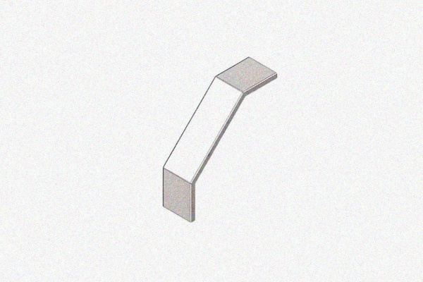 Крышка лотка замкового КЛСЗ 300х80-90 УТ1,5 для поворота трассы вниз на 90, оцинкованный лист, S0,8