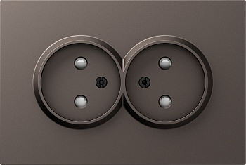 Donel S08 мокко накладка для розетки 2-й без заземления, со шторками 16A 250 В~,серия DB