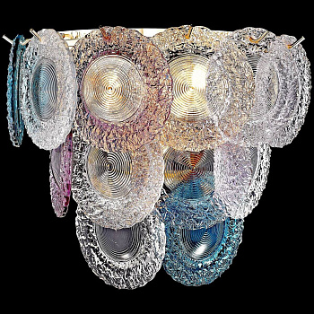 Бра Белое золото/Прозрачный, Разноцветный E14 3*40Вт WE140.03.301 WERTMARK