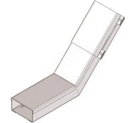 Короб для поворота трассы вверх на 45 У1119 150х150-45 УХЛ1, оцинкованный лист, S1,5