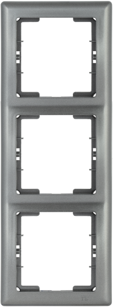 Рамка 3-местная вертикальная РВ-3-БА BOLERO антрацит IEK