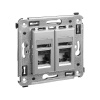 Компьютерная розетка RJ-45 в стену, кат.5e двойная, "Avanti","Закаленная сталь" DKC