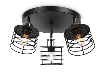 Потолочный светильник в стиле лофт TR8092/3 BK/CH черный/хром E27*3 max 40W D372*190 Ambrella Light