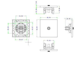 Donel N96 Спутниковая розетка SAT 1 Вых.: 950-2400 МГц, (F-разъём), Бронза, серия DT