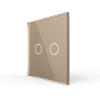 Панель для двухклавишного выключателя золотая Livolo