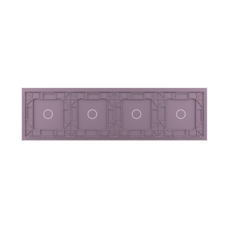 Панель для четырех сенсорных выключателей, 4 клавиши (1+1+1+1), цвет розовый, стекло Livolo