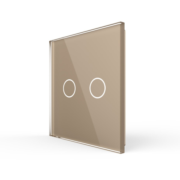 Панель для двухклавишного выключателя золотая Livolo