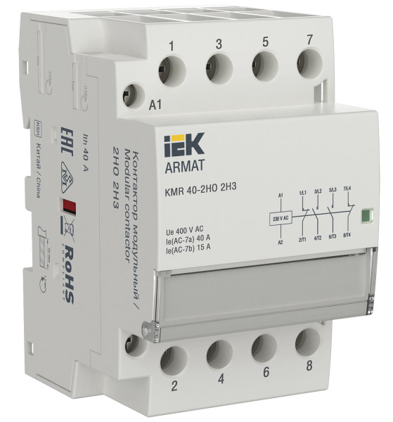 Контактор модульный KMR 40А 230В AC 2НО 2НЗ ARMAT IEK